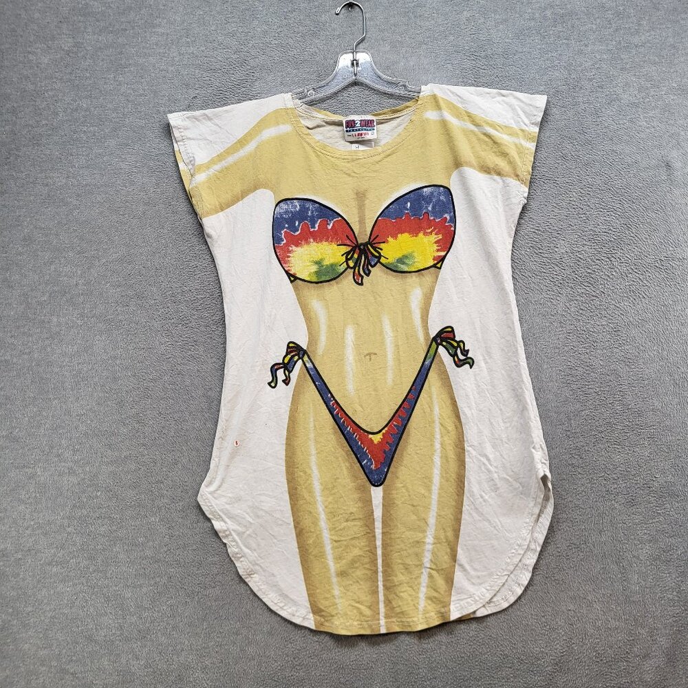 VINTAGE Bikini Body Coverup Shirt Short Sleeve READ